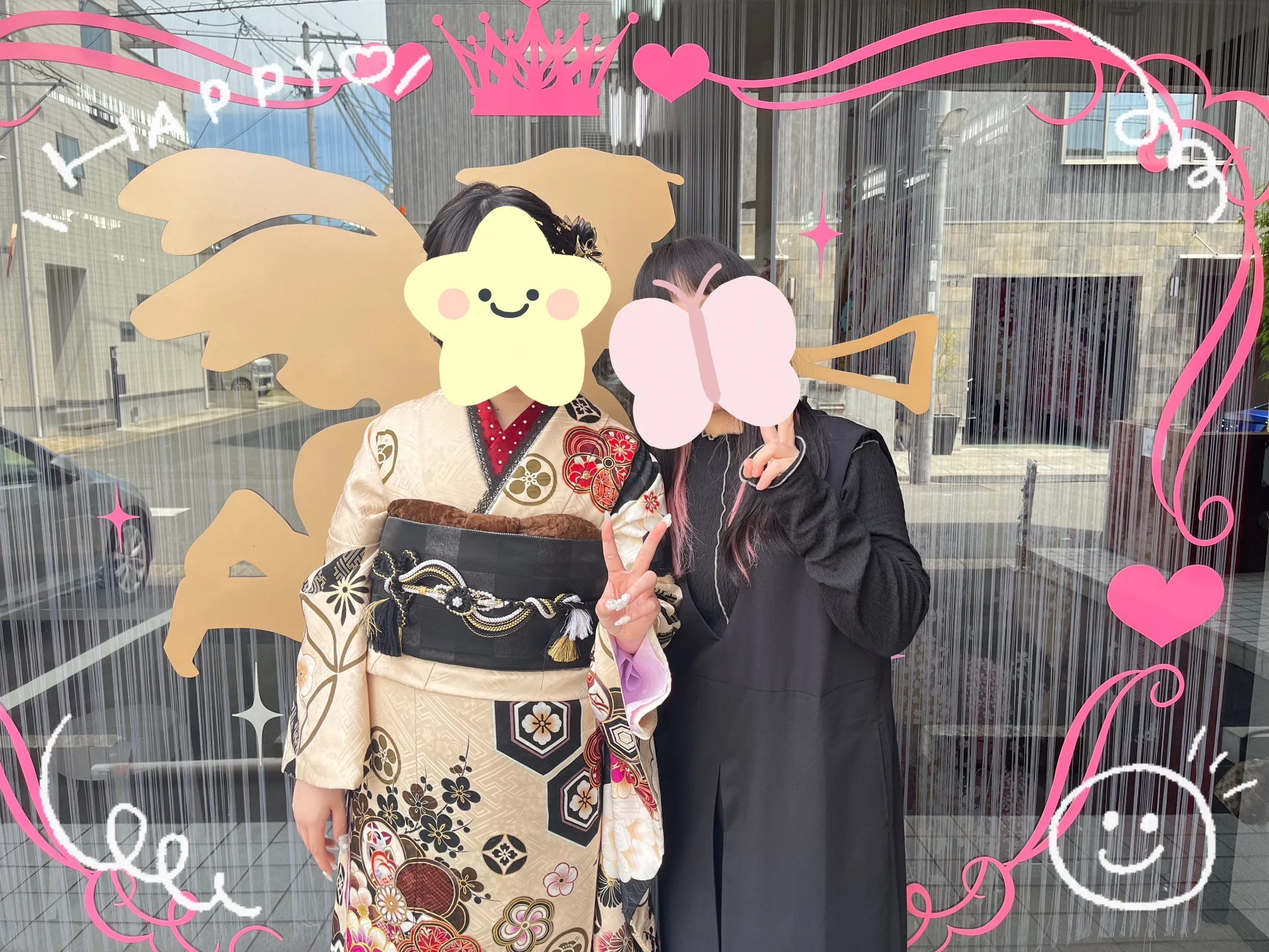 振袖　レンタル　奈良　振袖安い　玉城ティナ×紅一点ブランド振袖　ベージュ/黒　くすみ系一番人気　おしゃれ　アンティーク調　しごきアレンジ