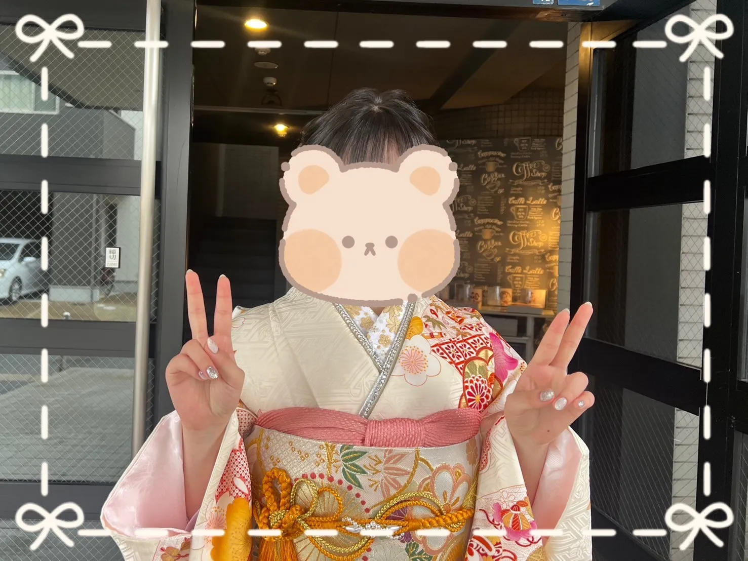 振袖　レンタル　奈良　前撮り　正統派　古典柄　白　ピンク　王道　人気　伝統的　花柄