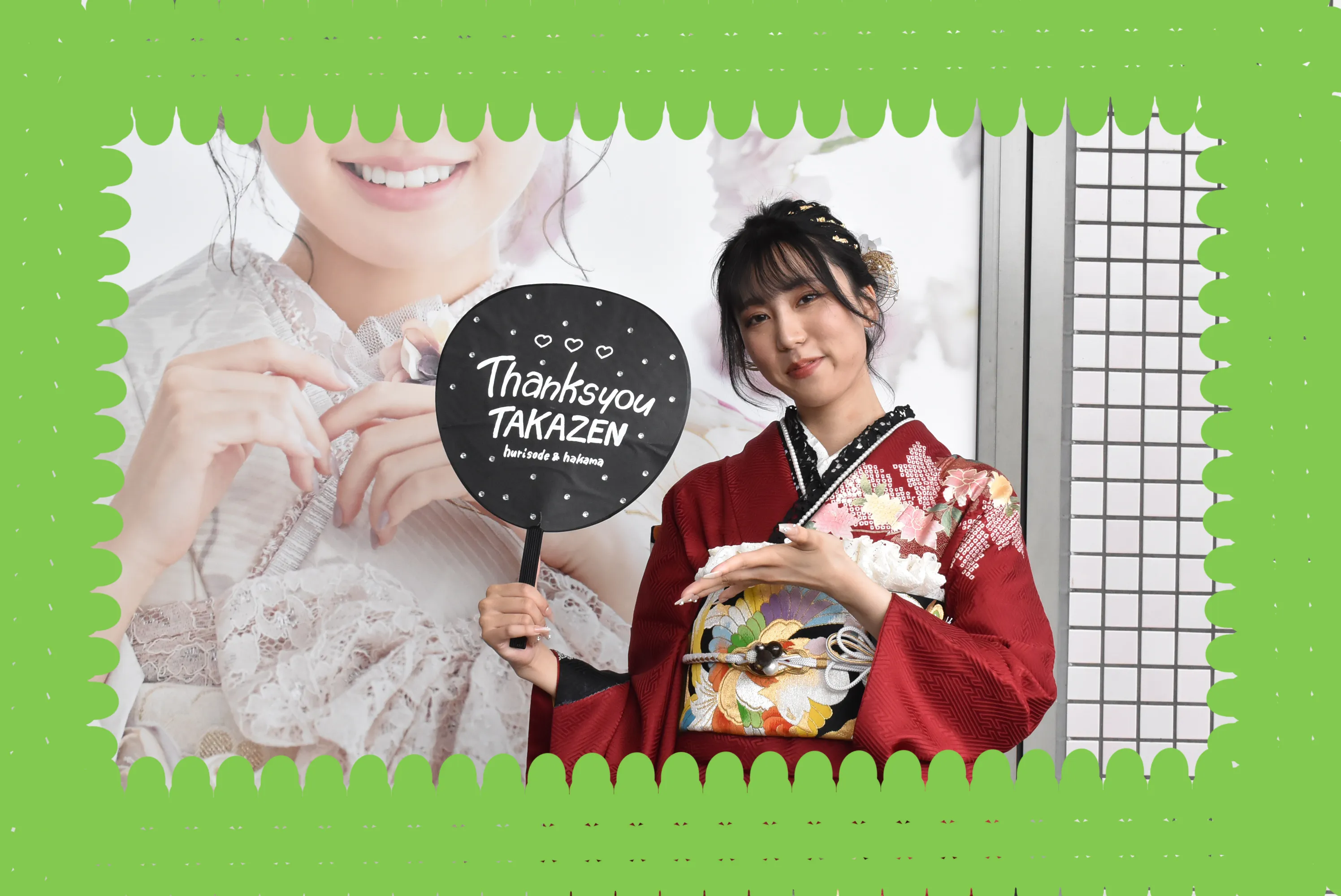 振袖　前撮り撮影会　TAKAZEN堺店　赤　上品　綺麗