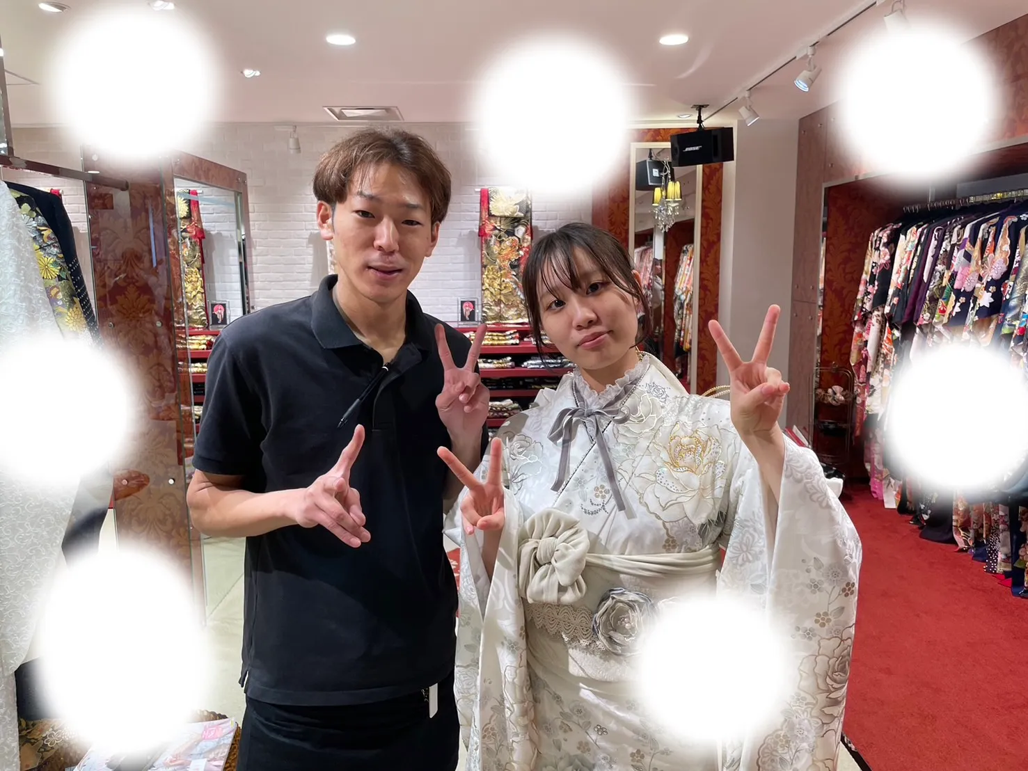 成人式　梅田　イマドキ　立体花　タカゼン　コスメカラー