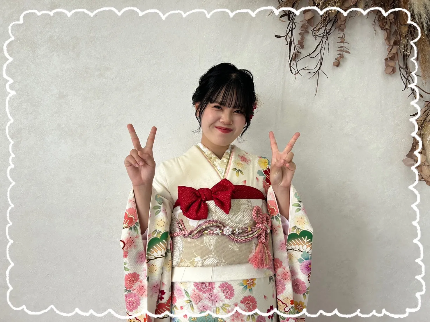 振袖　レンタル　橿原　前撮り　古典柄　白　ピンク　豪華　可愛い　
