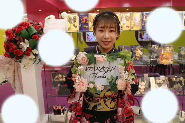 成人式　振袖　かっこいい　　　TAKAZEN神戸店　前撮り撮影会　イマドキ　カワイイ　コディネート　