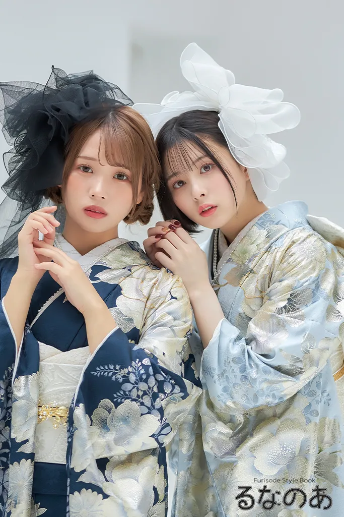 296.可愛いくすみ感　グレイッシュ　振袖7点セット　正絹　フルセット　成人式 296.可愛いくすみ感グレイッシュ振袖7点セット正絹フルセット