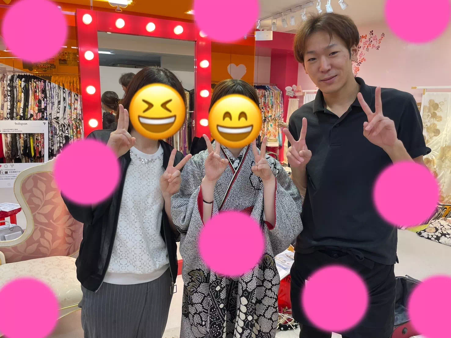 TAKAZEN神戸店　 持ち込みショット　前撮り撮影会　イマドキ　カワイイ　コディネート　振袖　レンタル