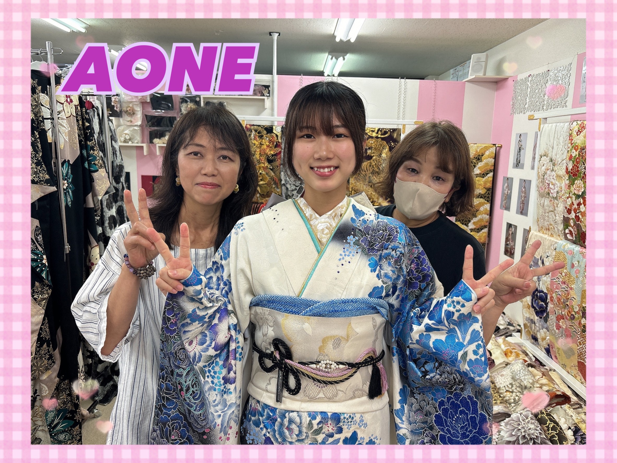 振袖　レンタル　奈良　白　青　ブルー　桂由美　豪華　おしゃれ　モード系