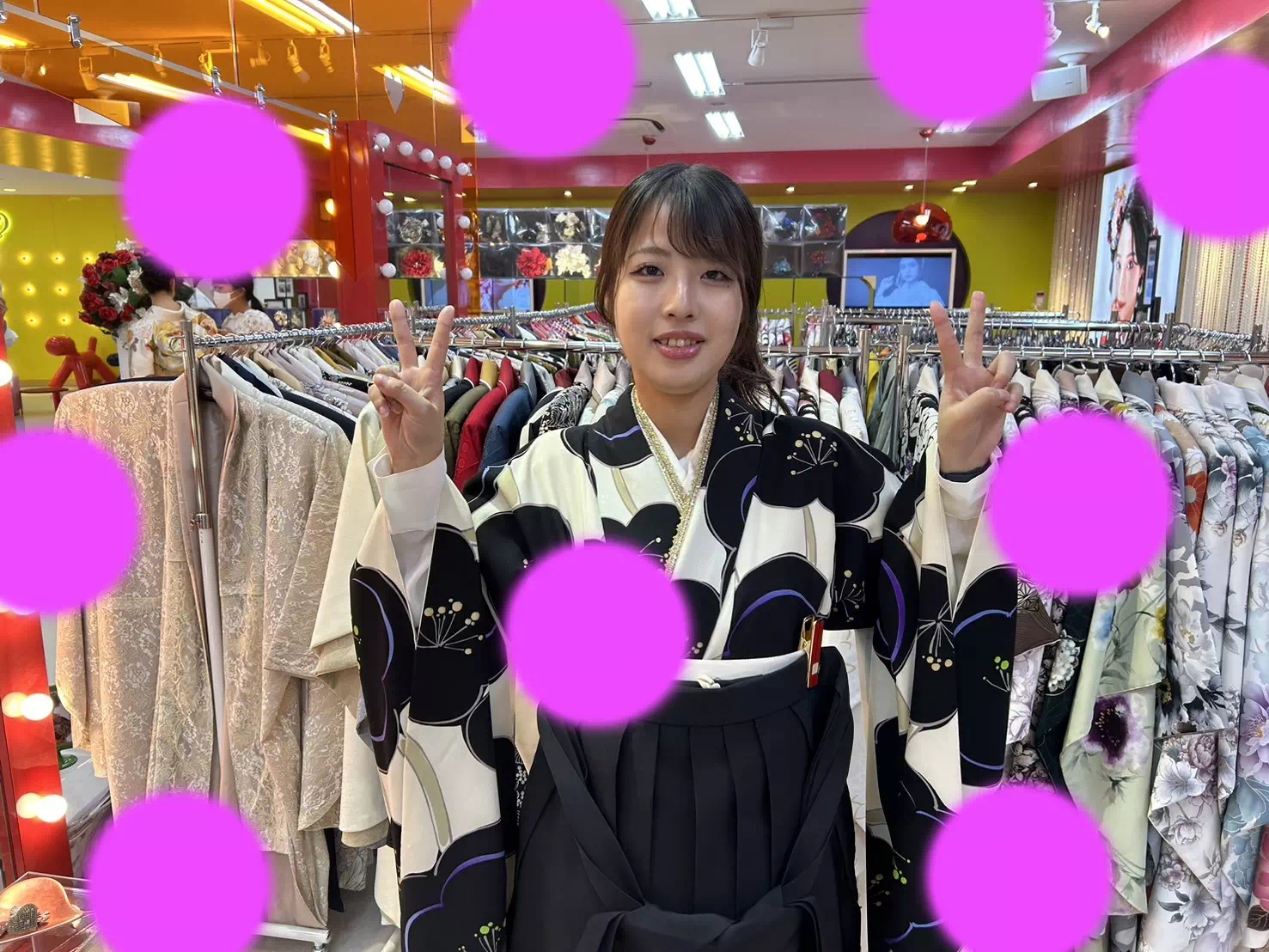 TAKAZEN 袴　レンタル　おしゃれ　イマドキ　レトロ　モノトーン　　カワイイ