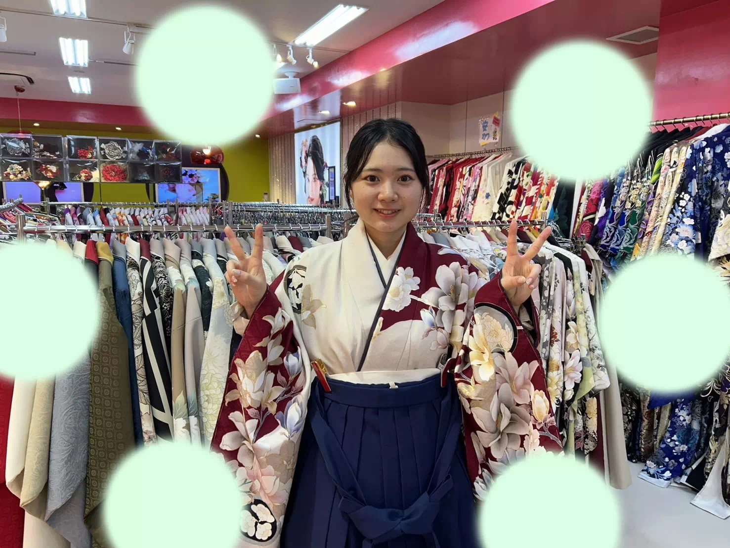 TAKAZEN神戸店　前撮り撮影会　イマドキ　カワイイ　コディネート　振袖　レンタル　袴　