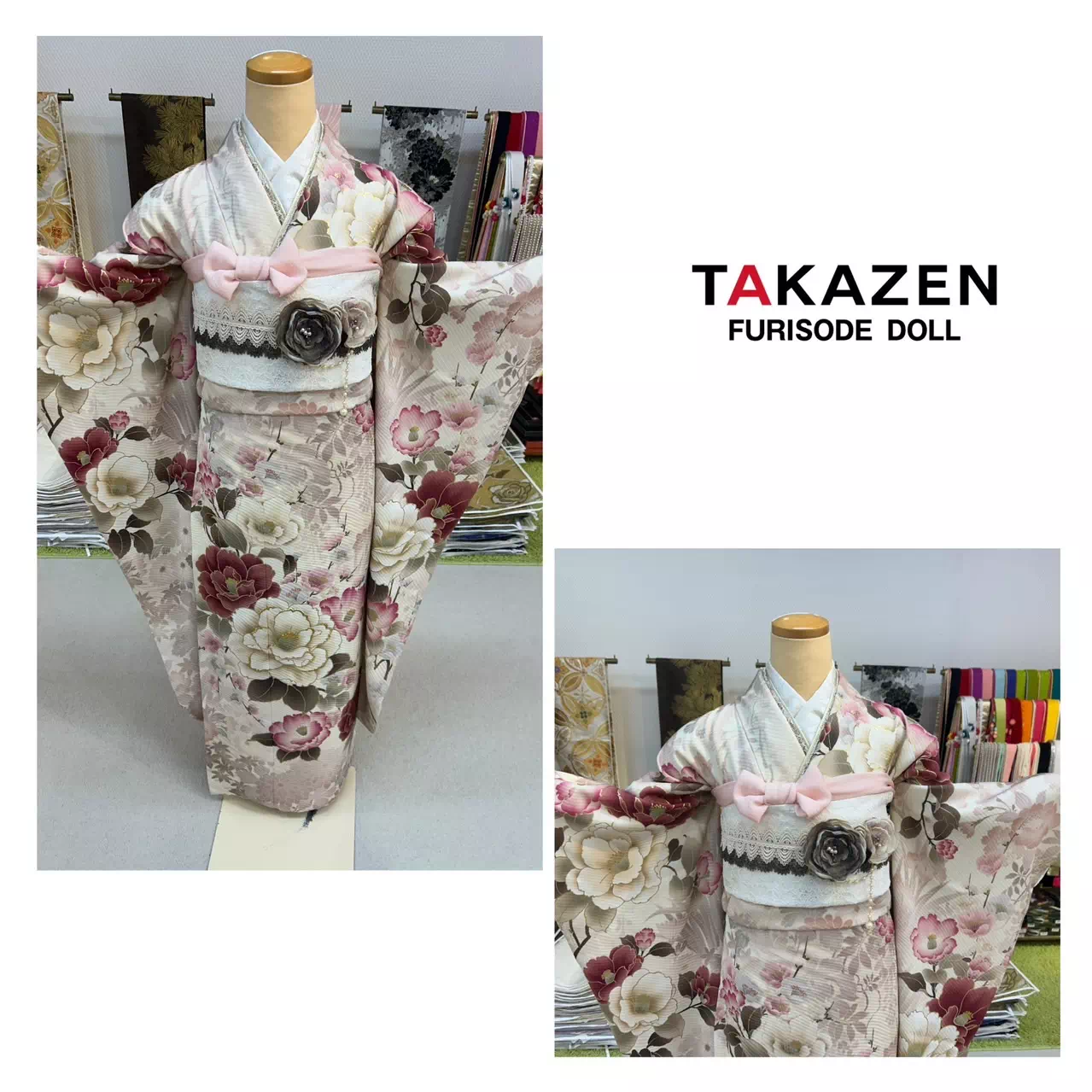 成人式　振袖レンタル　カワイイ　イマドキ　カワイイ　くすみ　TAKAZEN　神戸三宮店