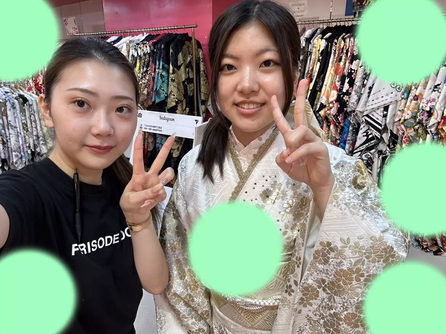 成人式　振袖　　プレミアム古典　　　TAKAZEN神戸店　前撮り撮影会　イマドキ　カワイイ　コディネート　