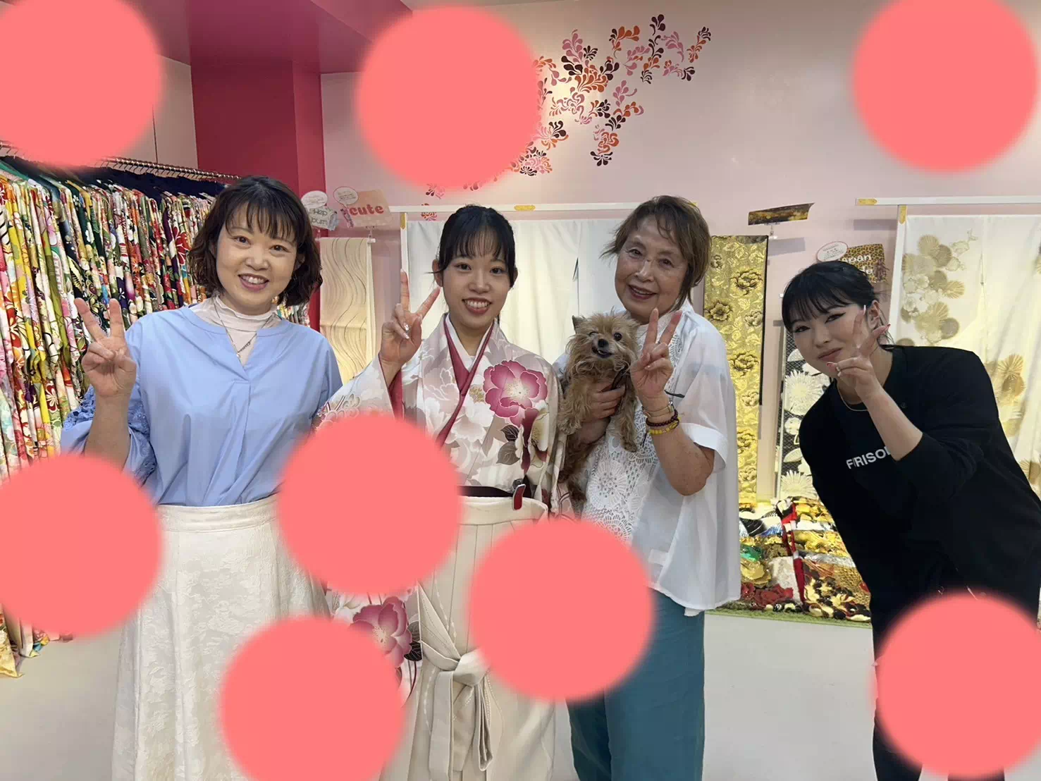 卒業式　袴レンタル　TAKAZEN神戸店　　前撮り撮影会　イマドキ　カワイイ　コディネート　ピンク　ベージュ