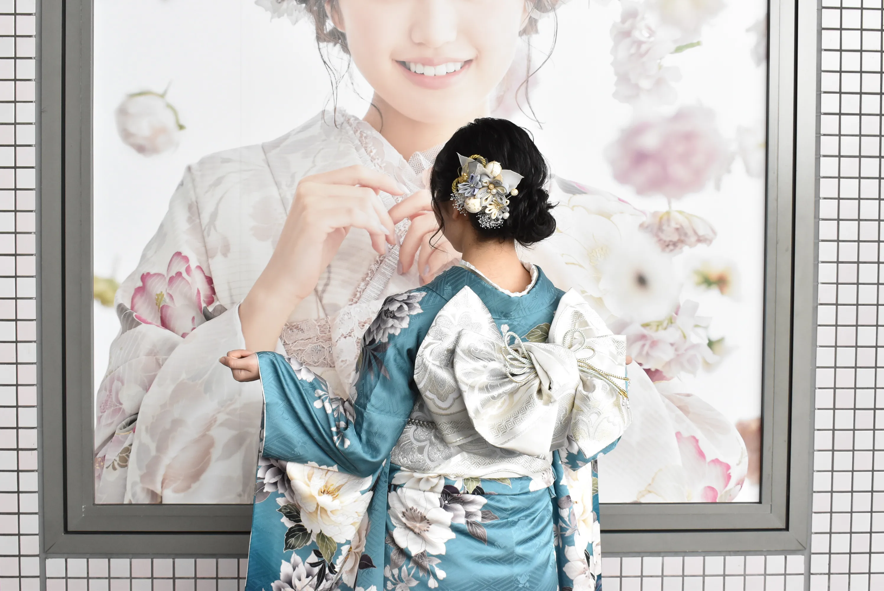 2024年　振袖　前撮り撮影会　TAKAZEN堺店　シンプル振袖　大柄