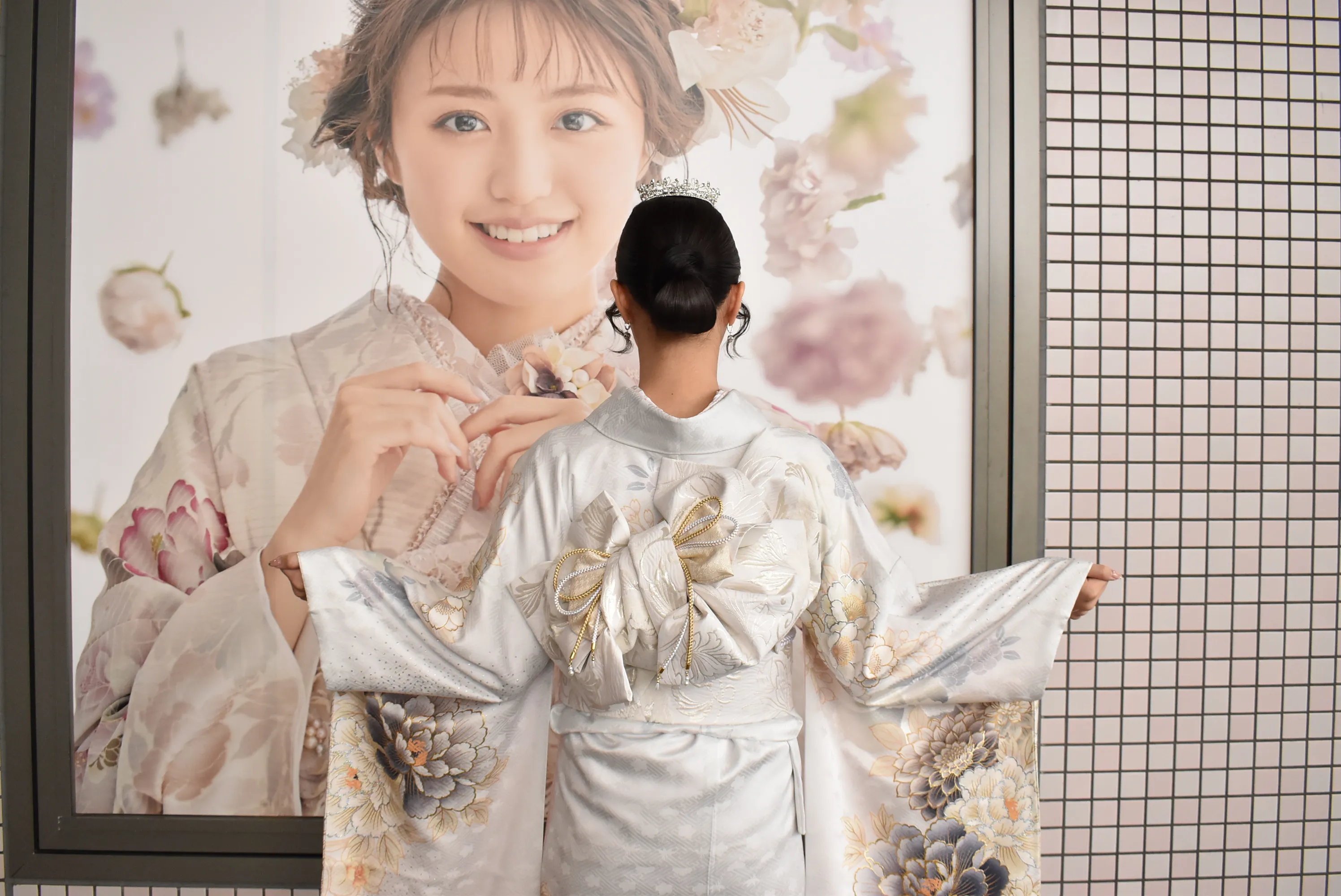 振袖　前撮り撮影会　TAKAZEN堺店　くすみエレガント