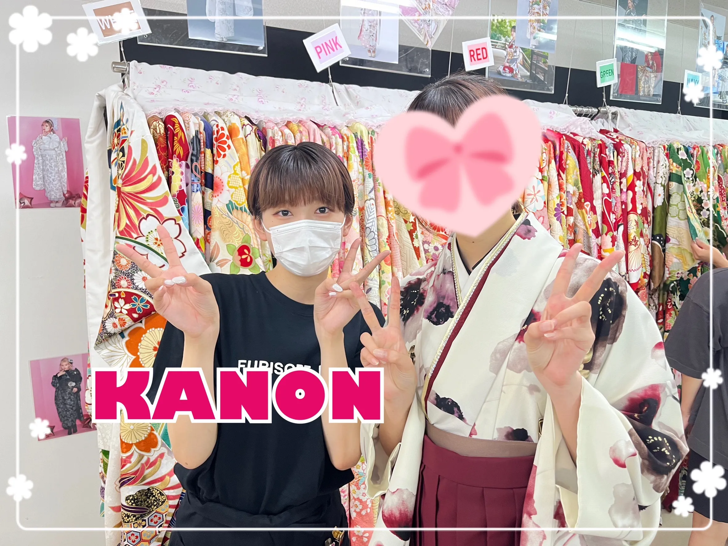 袴　レンタル　奈良　JAPANSTYLE×中村里砂ブランド袴　くすみカラーガーリー　白/ピンク　水彩画風　かわいい　量産型　女の子らしい