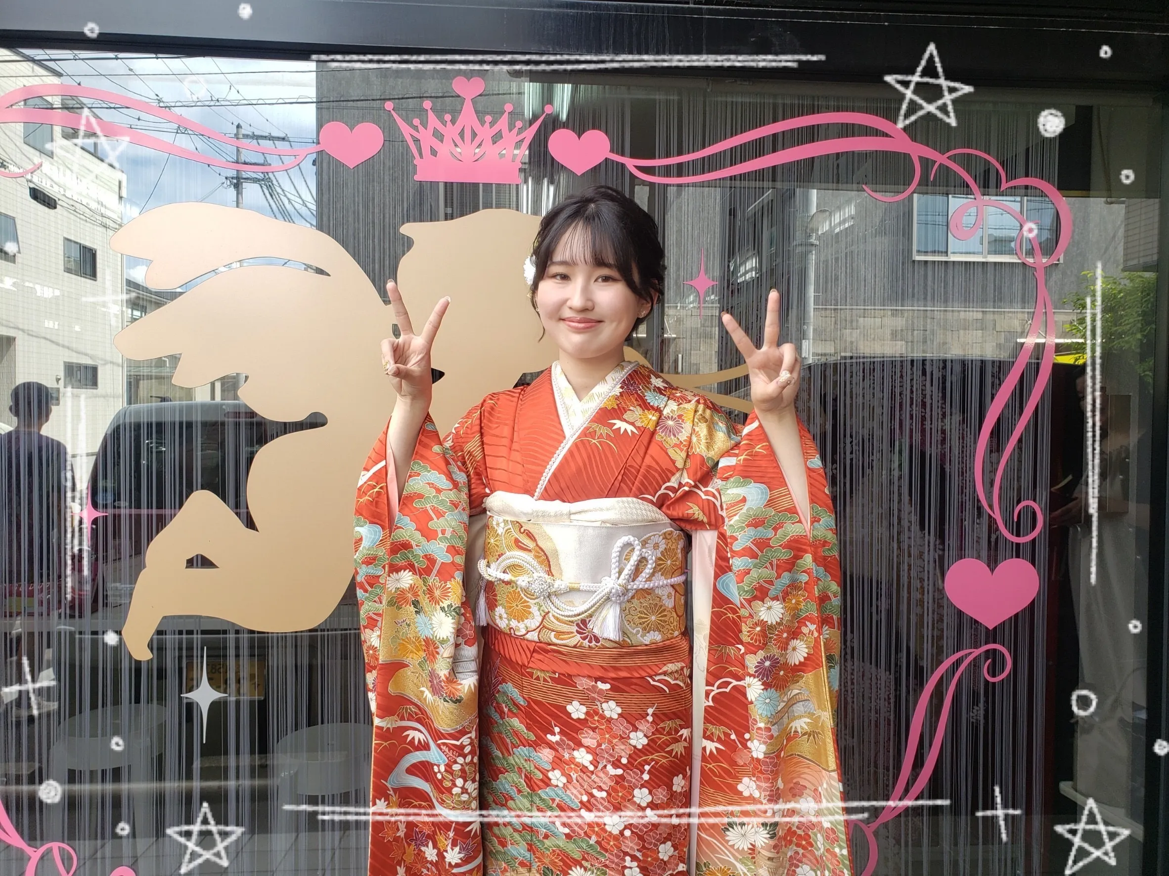 振袖　レンタル　奈良　前撮り撮影会　かわいい　赤　古典