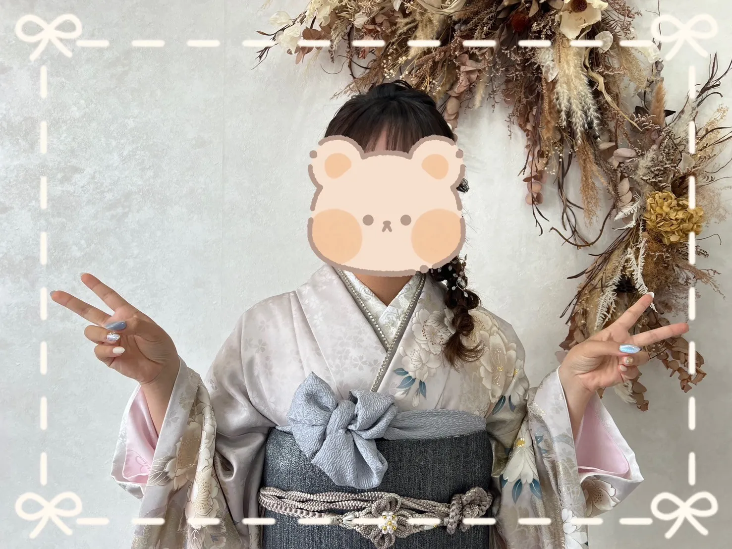 振袖　レンタル　橿原　前撮り　くすみ古典　グレー　オシャレ　豪華　人気
