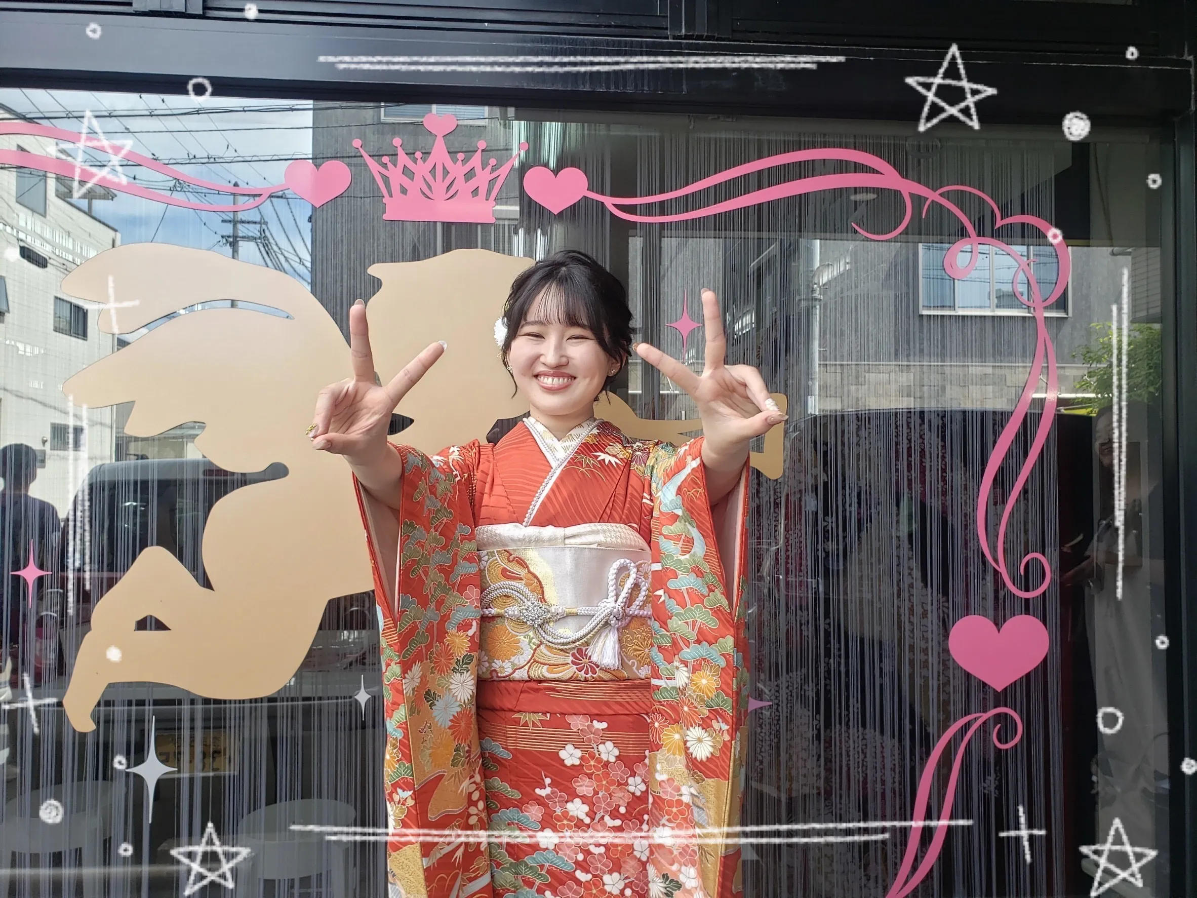 振袖　レンタル　奈良　前撮り撮影会　かわいい　赤　古典