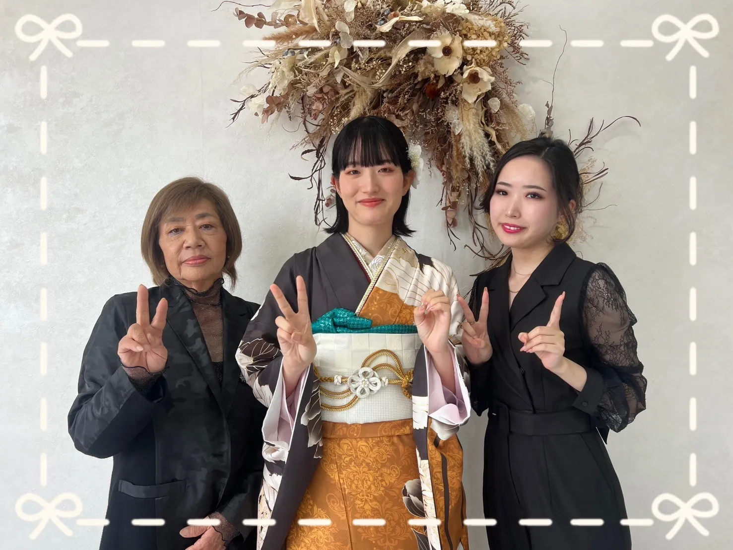 振袖　レンタル　橿原　前撮り　古典柄　ツートンカラー　からし　黒　おしゃれ