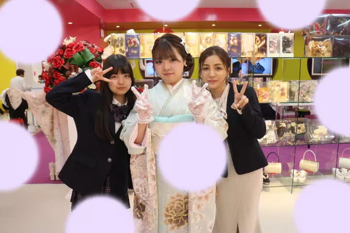 TAKAZEN神戸店　前撮り撮影会　イマドキ　カワイイ　コディネート　振袖　レンタル　袴　