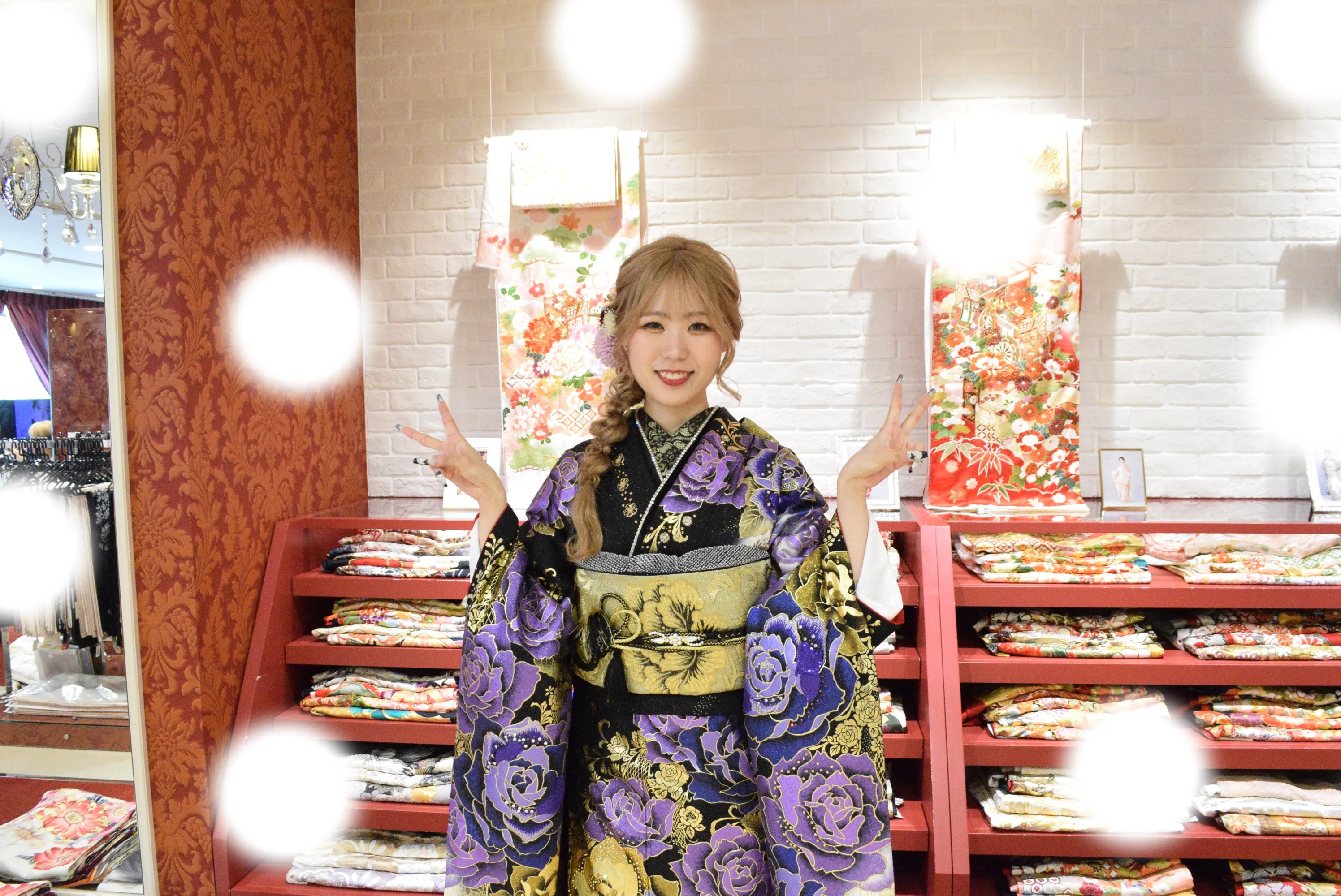 成人式　前撮り　梅田　袴　くすみカラー　かわいい　イマドキ　淡色　古典　タカゼン　撮影