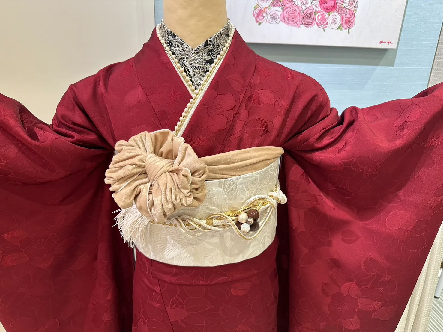振袖　成人式　TAKAZEN堺店　くすみ古典柄