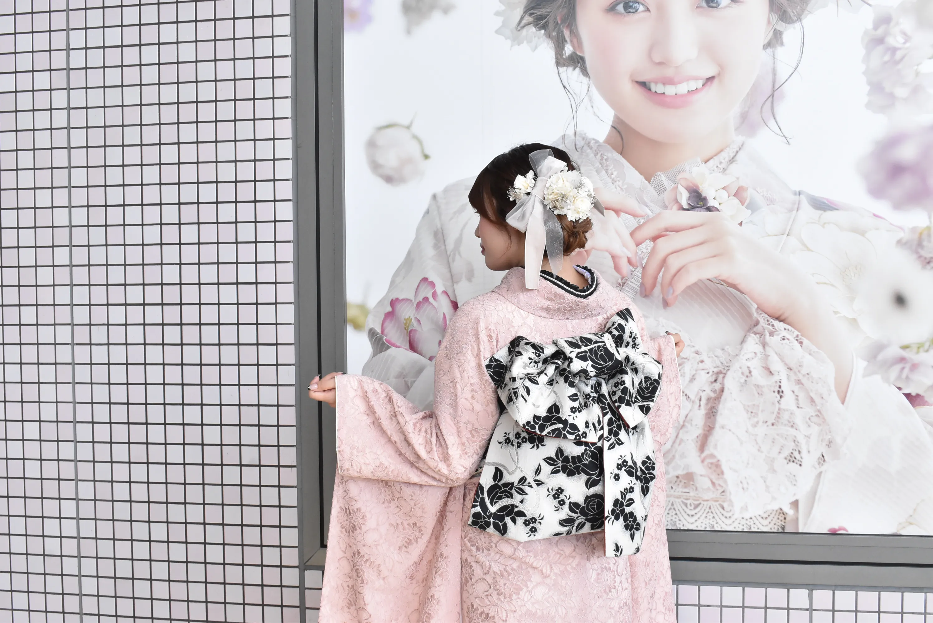 成人式　振袖レンタル　成人式振袖　ピンク総レース
