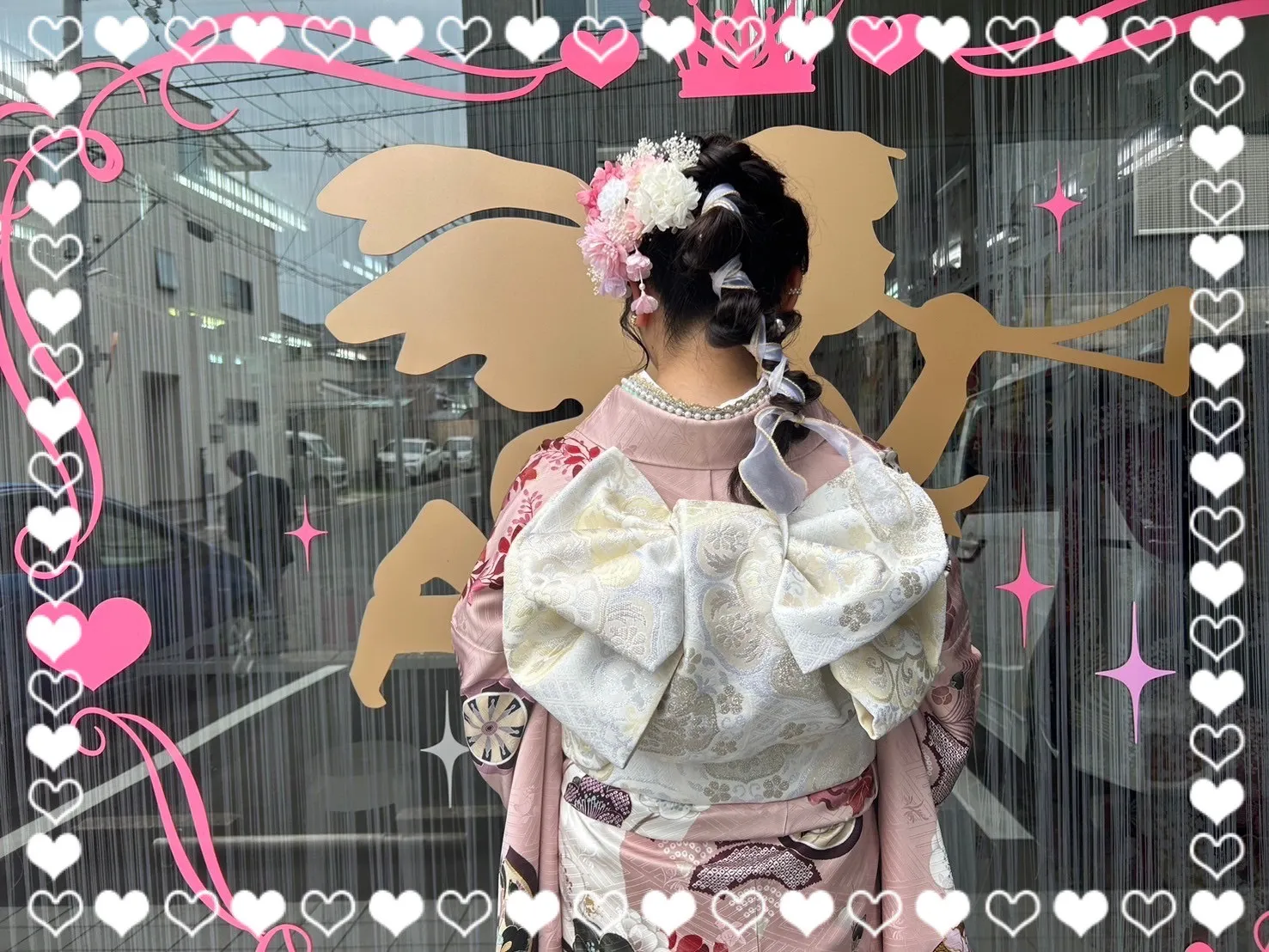 振袖　レンタル　奈良　前撮り　くすみ古典　ピンク　ダスティピンク　可愛い　オシャレ