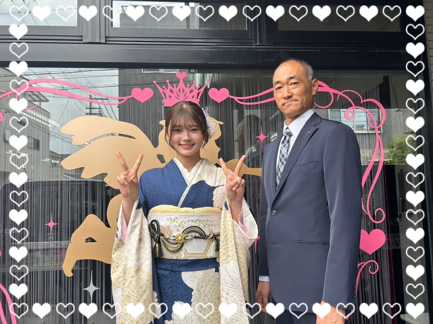 振袖　レンタル　奈良　前撮り　正統派古典　青/紺/白　菊柄/大柄　シンプル