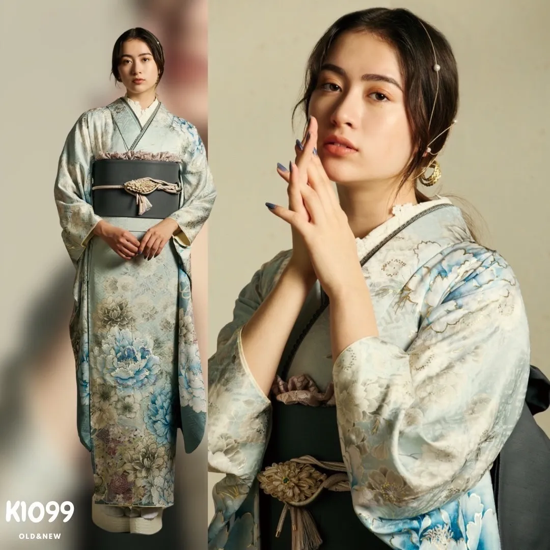 成人式　前撮り　梅田　袴　くすみカラー　かわいい　イマドキ　淡色　古典　タカゼン　撮影