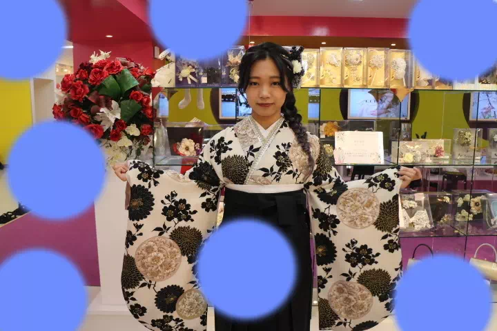 TAKAZEN神戸店　前撮り撮影会　イマドキ　カワイイ　コディネート　振袖　レンタル　袴　モノトーン