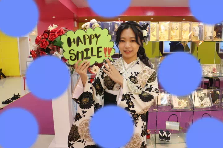 TAKAZEN神戸店　前撮り撮影会　イマドキ　カワイイ　コディネート　振袖　レンタル　袴　モノトーン