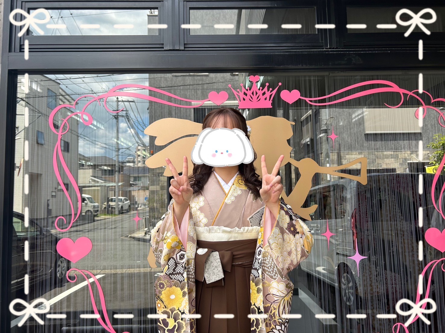 成人式　袴　前撮り撮影会　森七菜　ベージュ/くすみカラー　古典柄　大人っぽい　清楚　綺麗