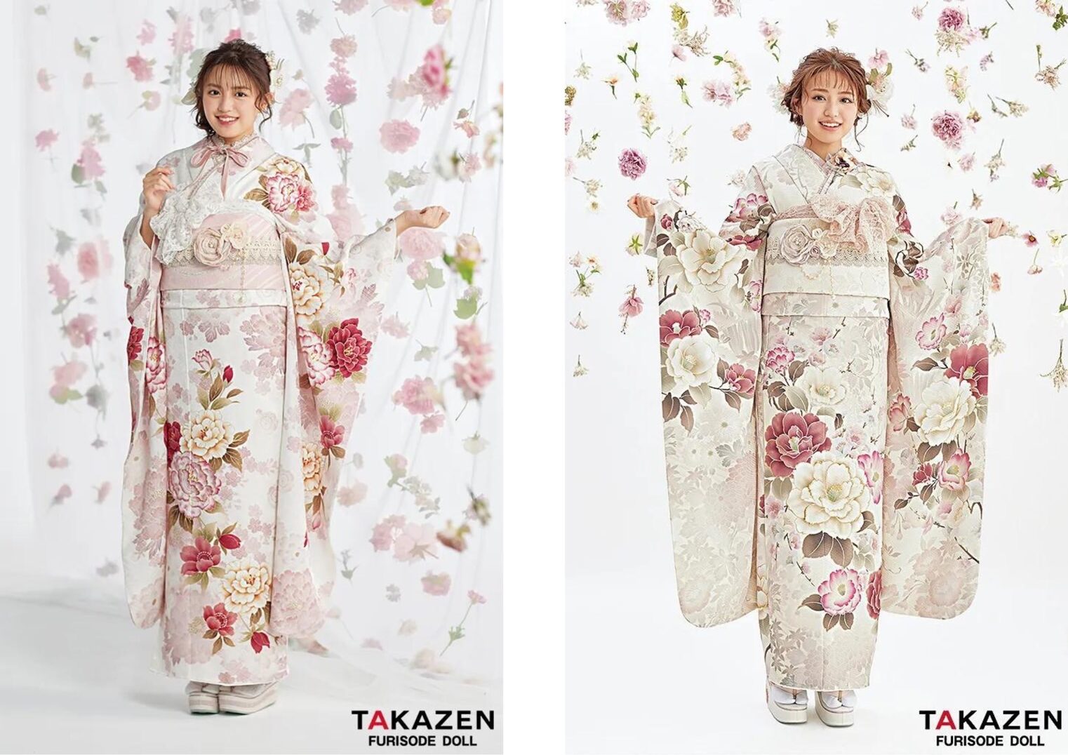 TAKAZEN　タカゼン　振袖レンタル　くすみカラー　かわいい　ガーリー　女の子　ふんわり