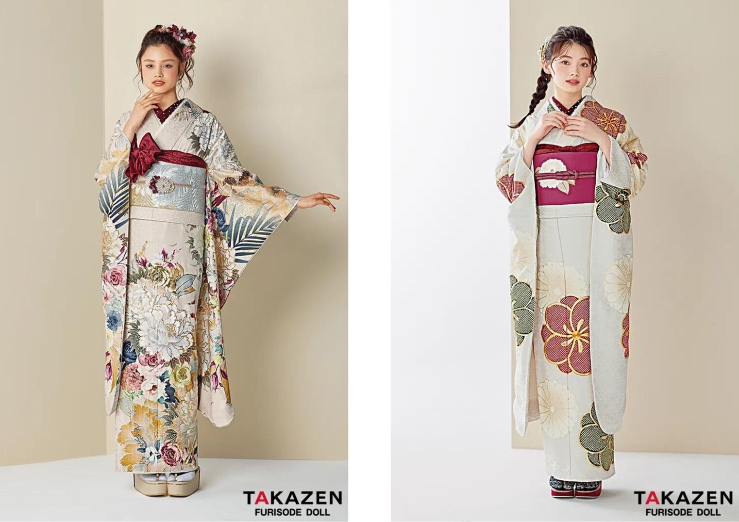 TAKAZEN　タカゼン　振袖レンタル　くすみカラー　かわいい　古典　差し色　