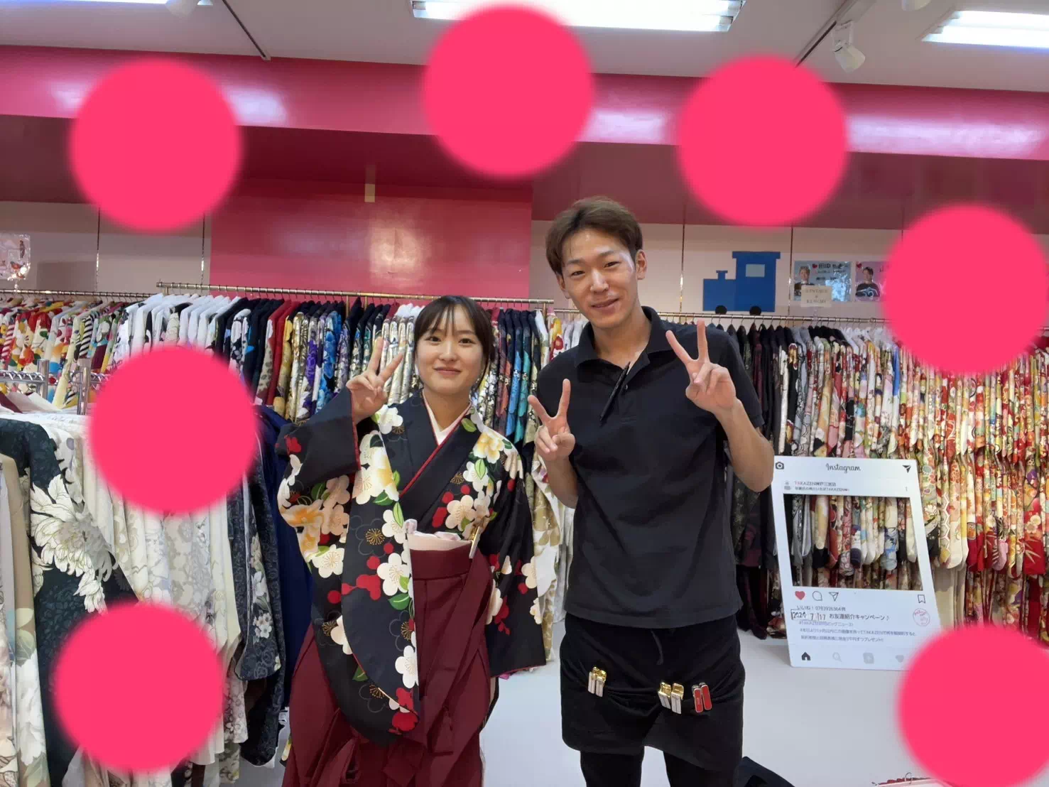 TAKAZEN神戸三宮店　袴レンタル　卒業式　王道　かわいい　被らない　えんじ色