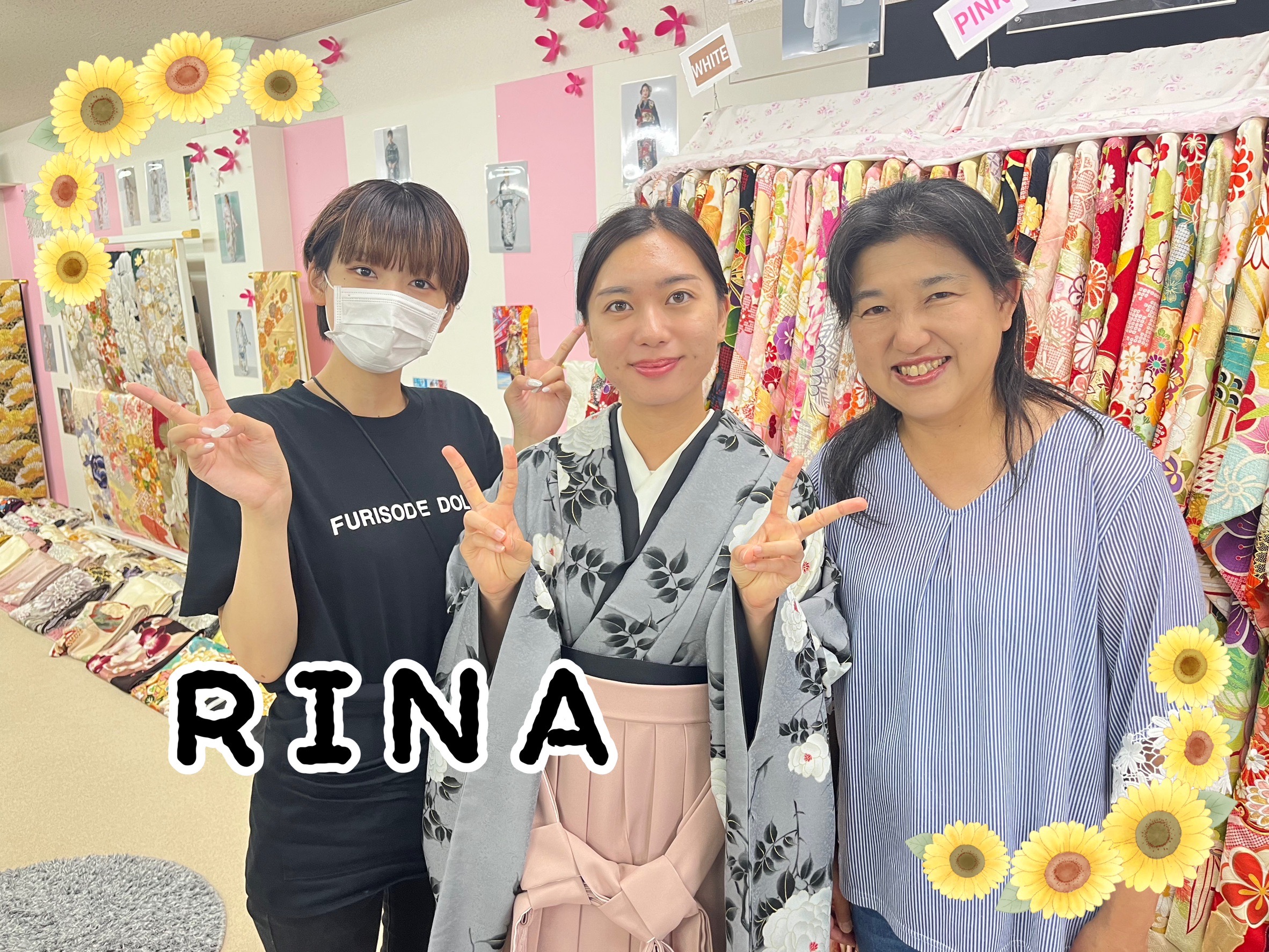 袴　レンタル　奈良そしてゆめブランド袴　古典柄　グレー/ダスティーカラー　牡丹柄　大人っぽい　ブーツスタイル