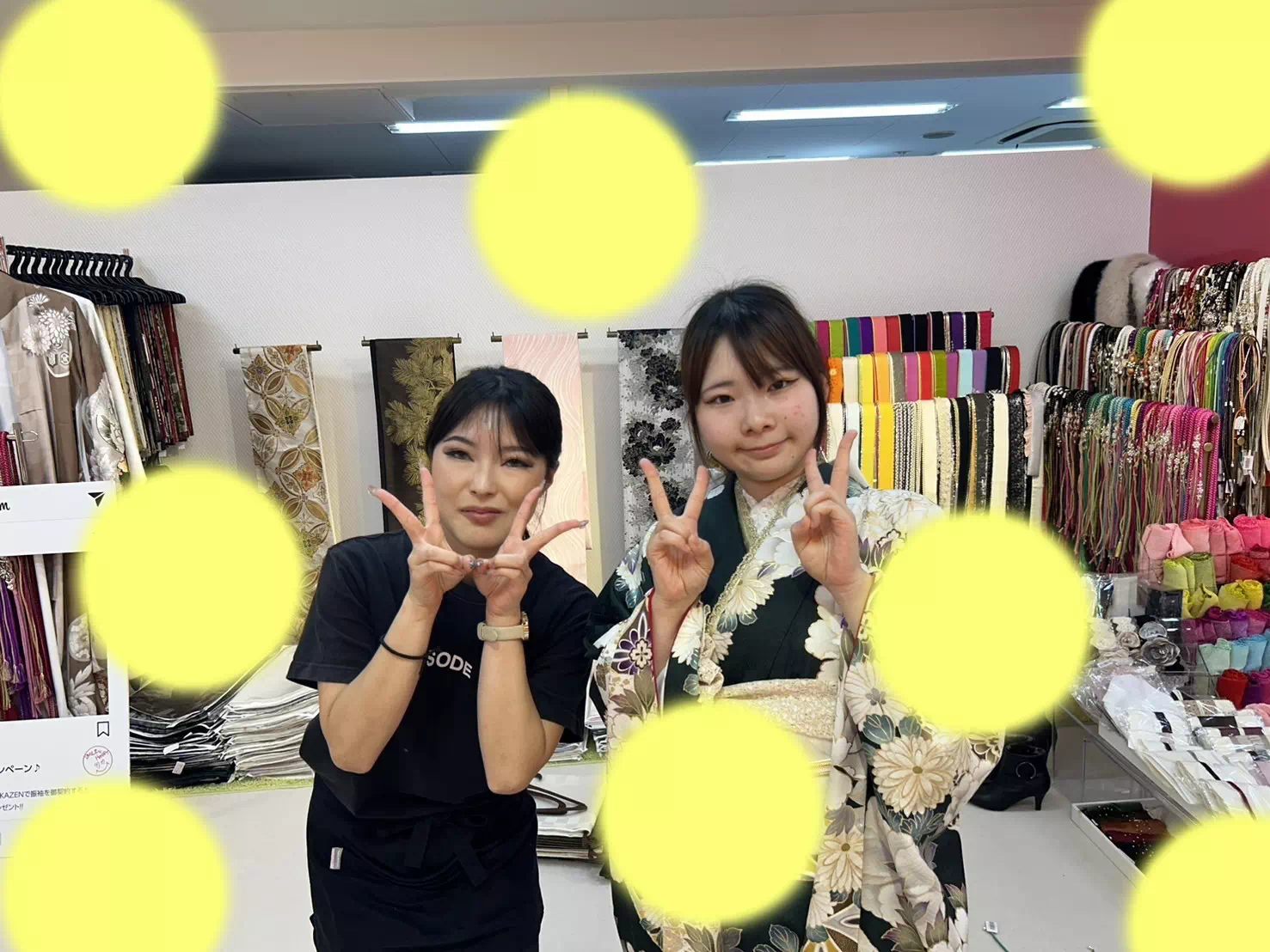 成人式　振袖レンタル　TAKAZEN神戸店　前撮り撮影会　イマドキ　カワイイ　コディネート　古典　緑