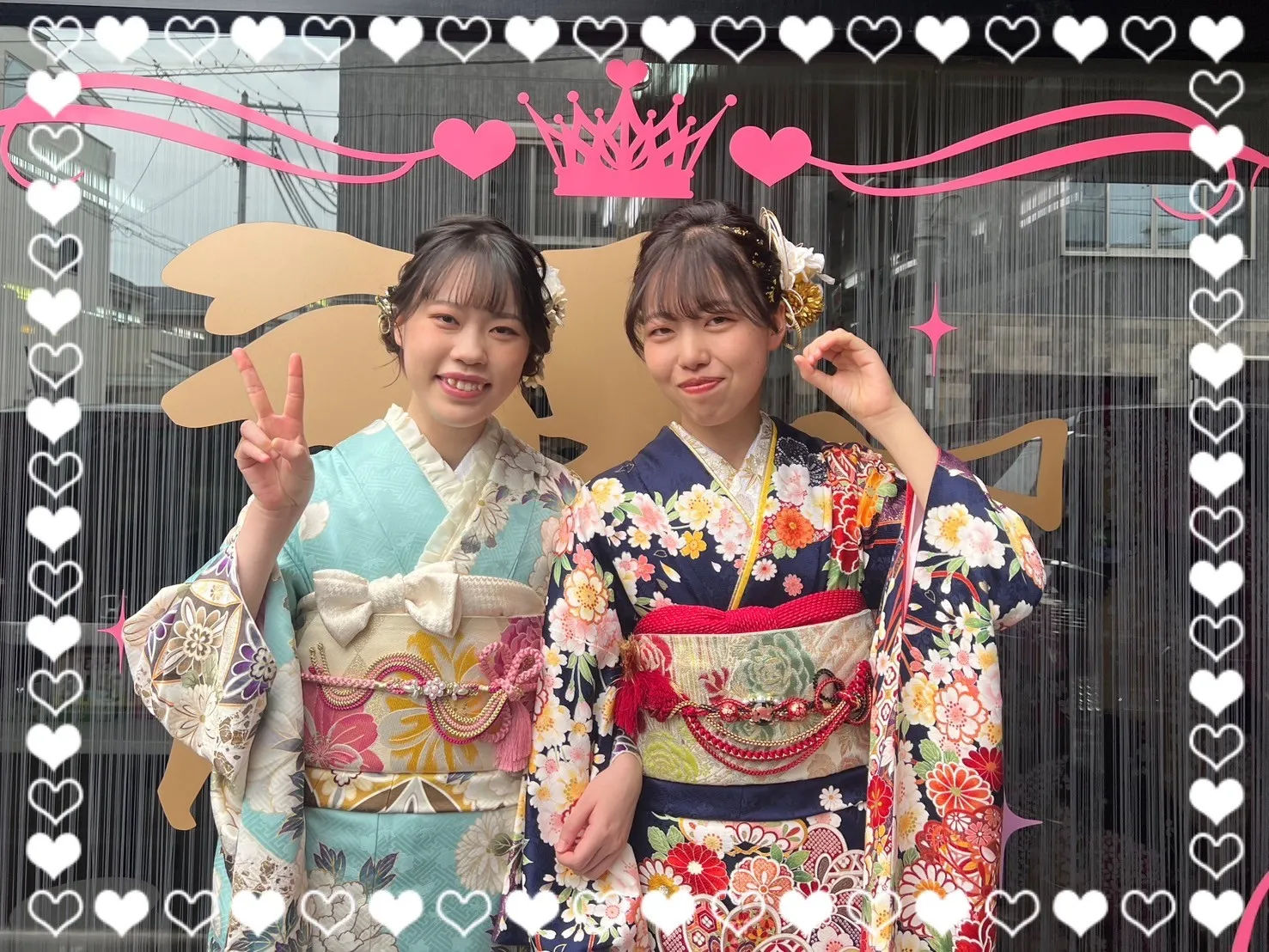 振袖　レンタル　奈良　前撮り　正統派古典　紺/赤/黄色　菊柄　はんなり　上品　王道