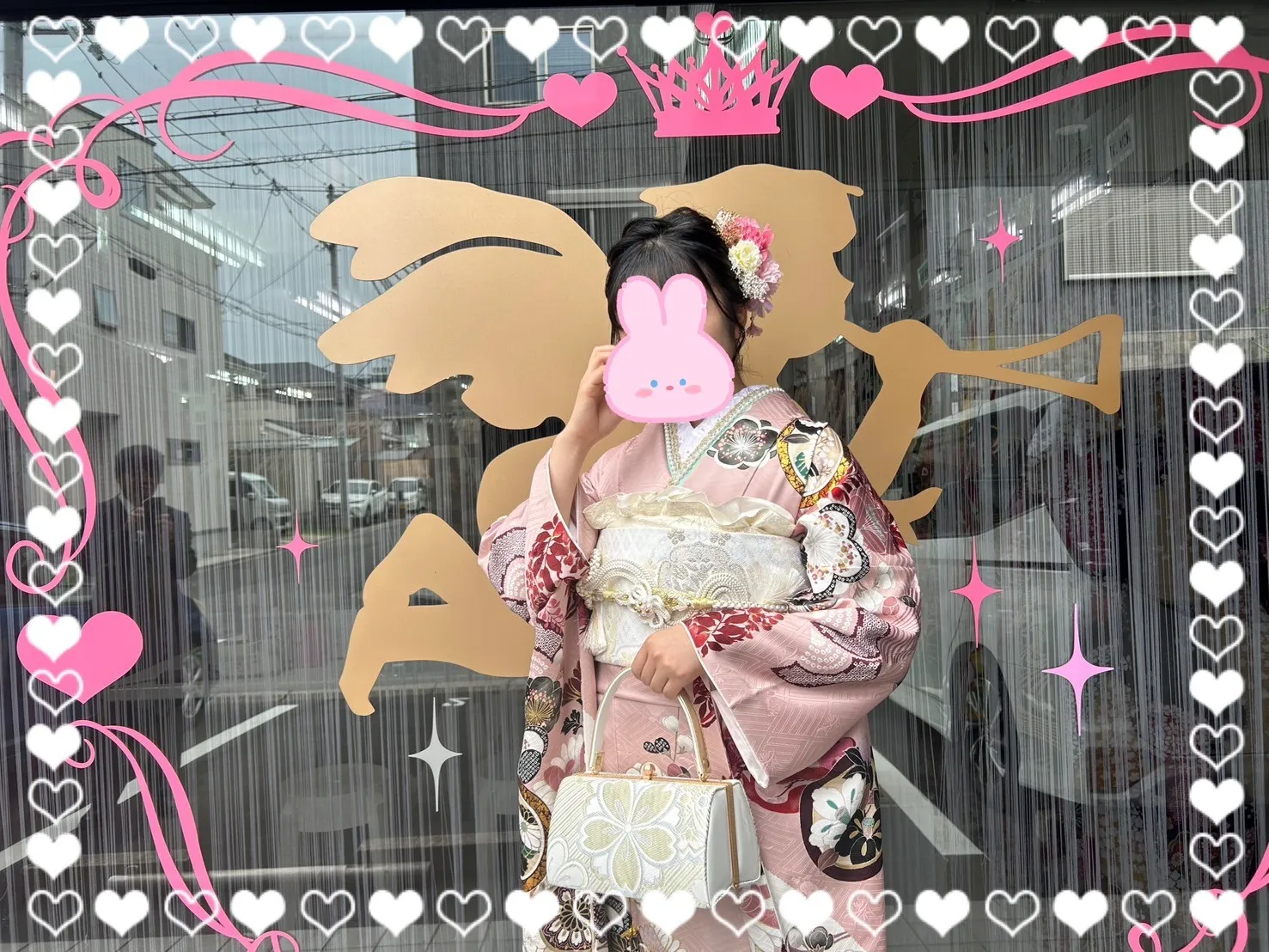 振袖　レンタル　奈良　前撮り　くすみ古典　ピンク　ダスティピンク　可愛い　オシャレ　