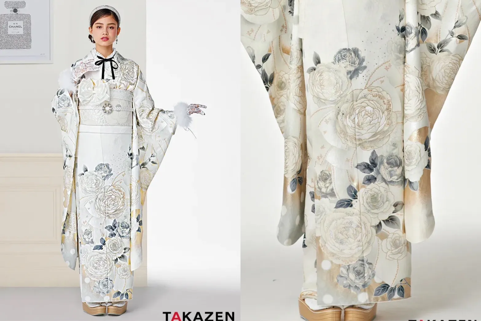 TAKAZENオリジナル　ヘップバーン　キラキラ　お振袖