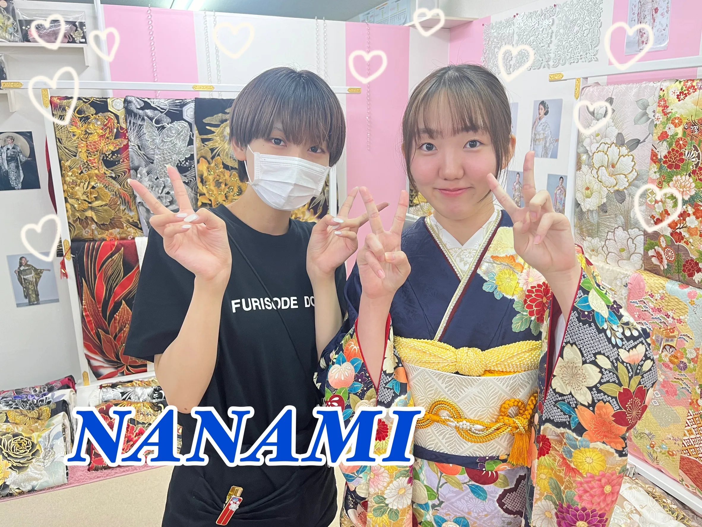 振袖　レンタル　奈良　振袖安い　可愛い　華やか　綺麗　紺色　色とりどり