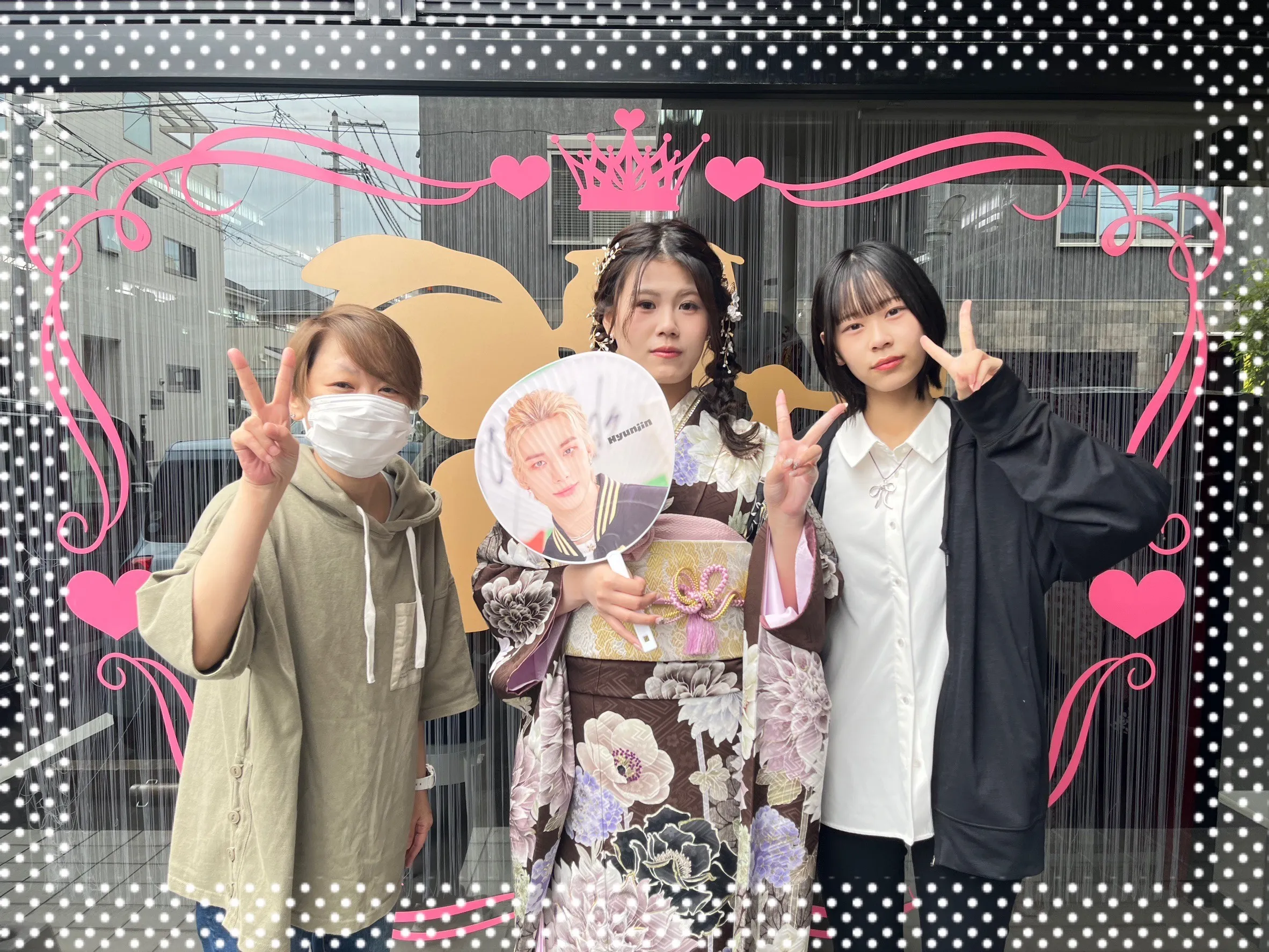 振袖　レンタル　奈良　前撮り撮影会　可愛い　くすみ　ブラウン　華やか