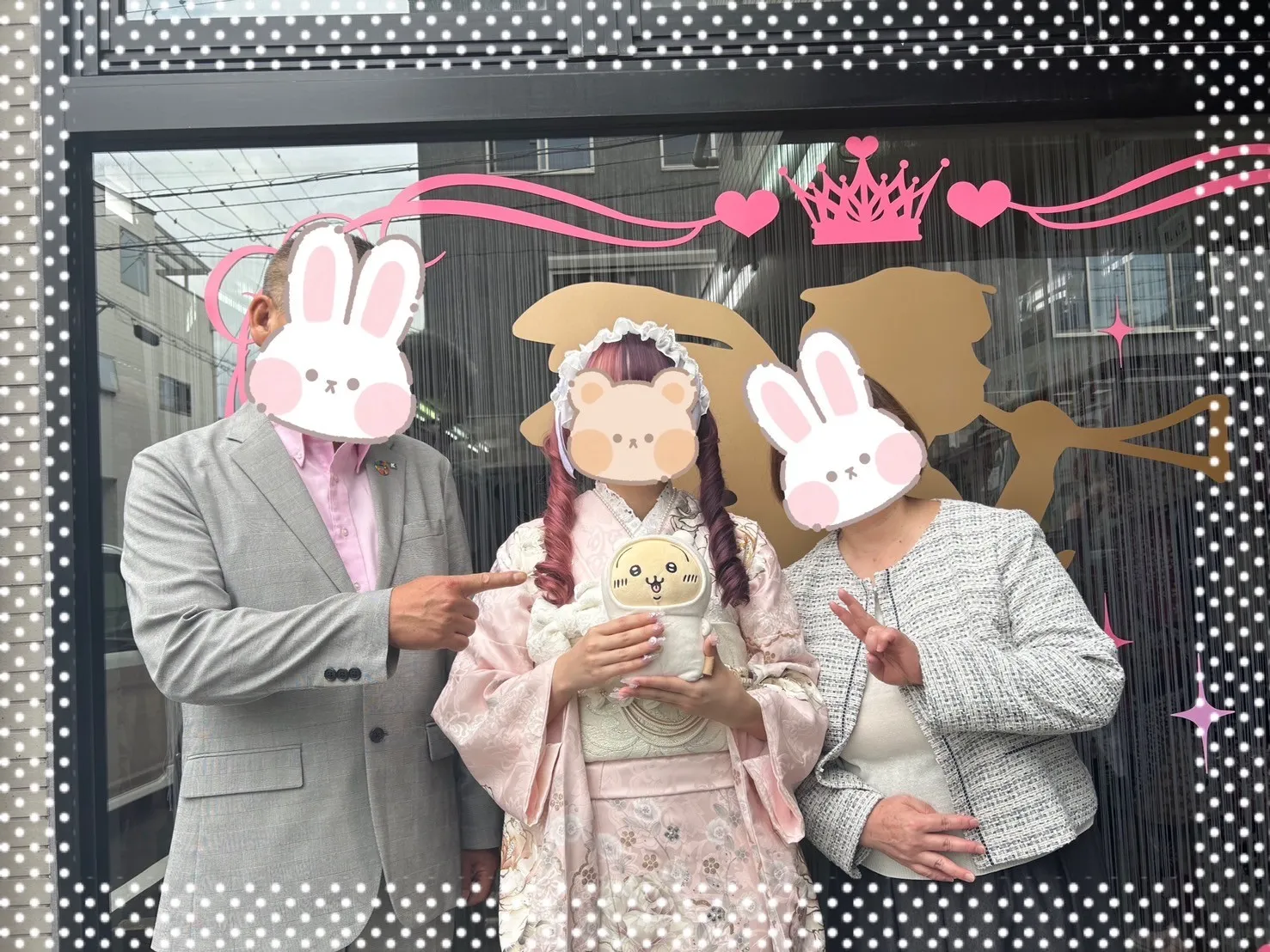振袖　レンタル　奈良　前撮り撮影会　かわいい　ピンク　リボン　オリジナル
