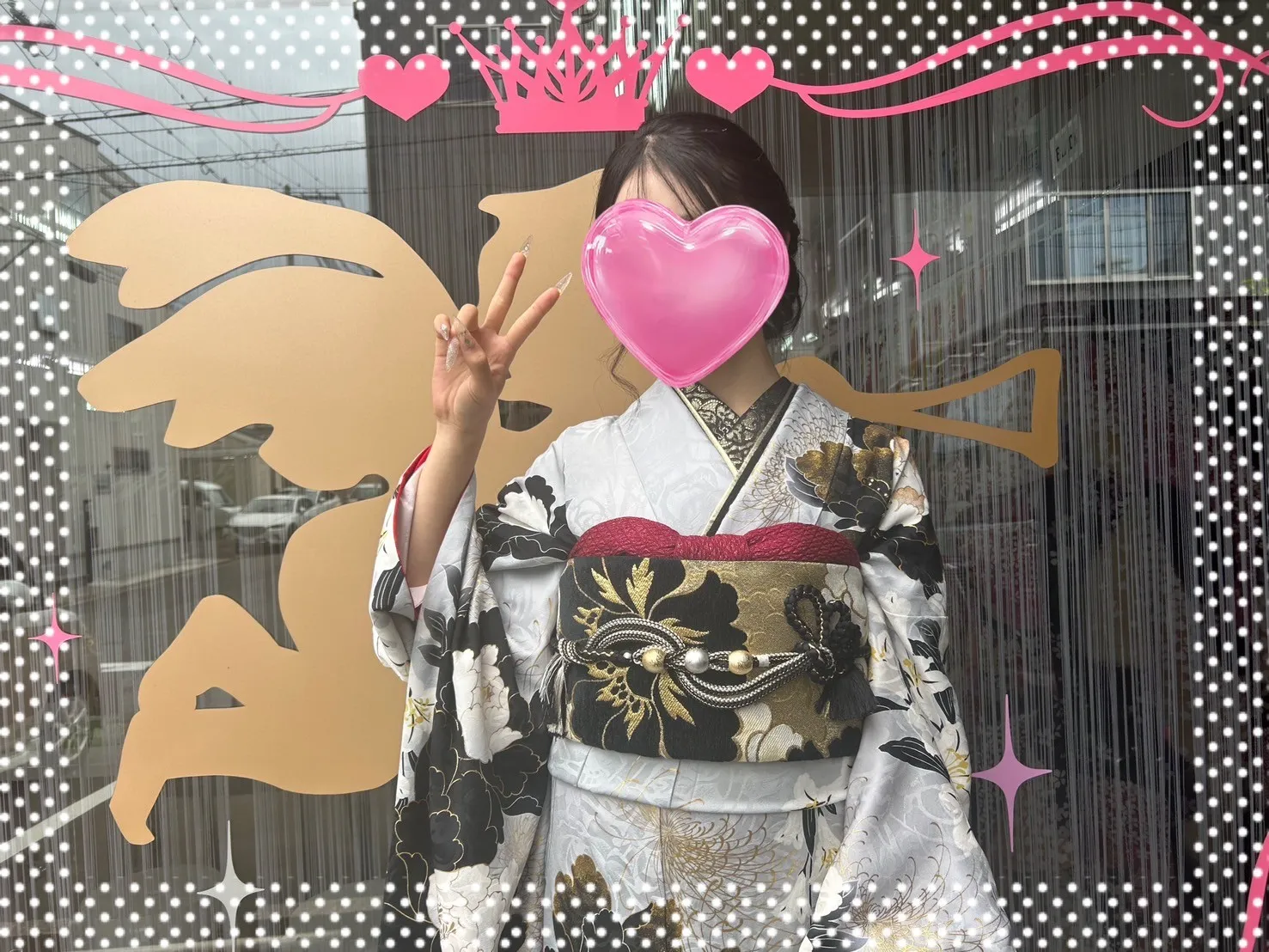 振袖　レンタル　奈良　前撮り撮影会　かわいい　ピンク　リボン　オリジナル