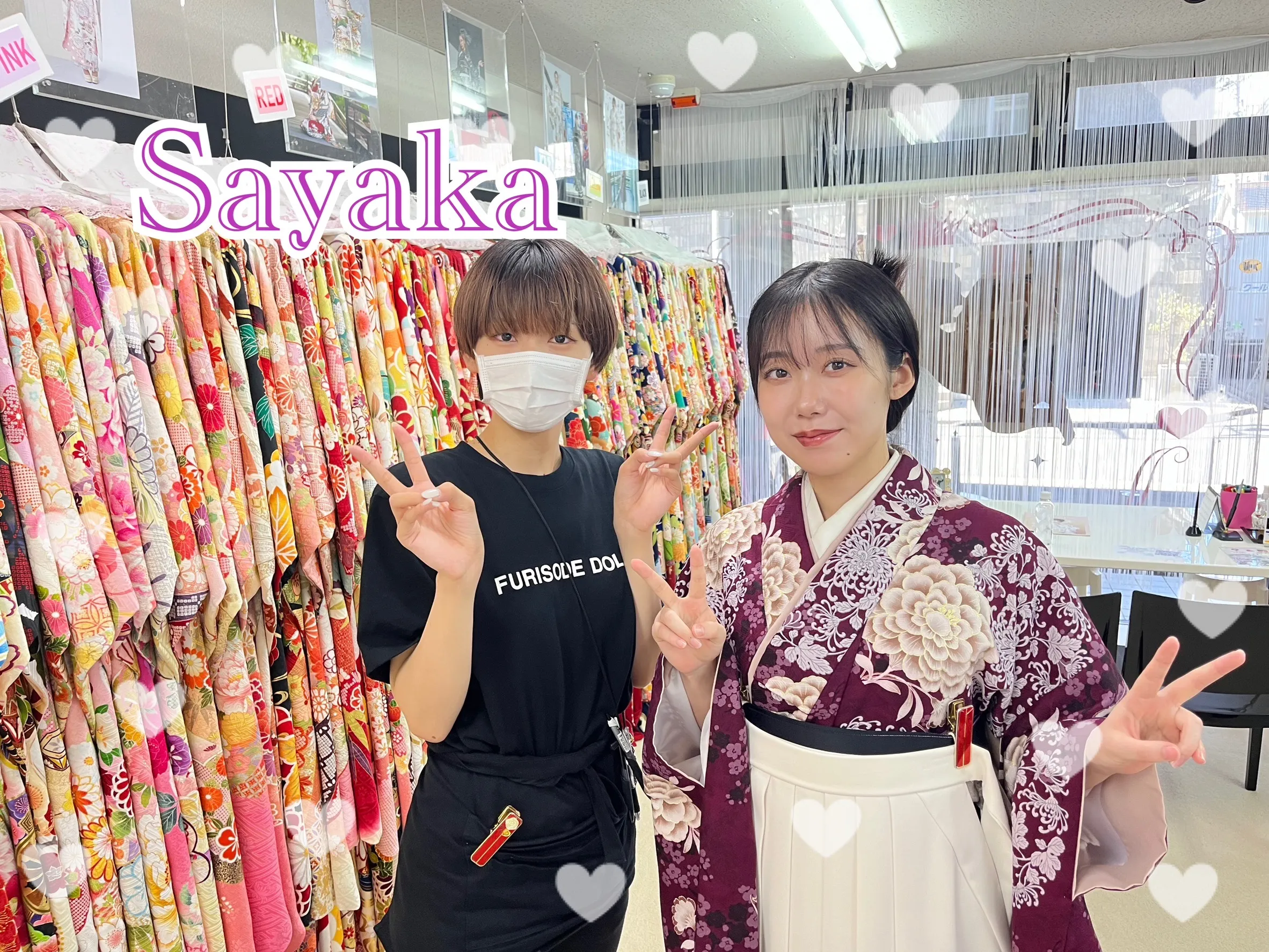 袴　レンタル　奈良　可愛い　古典　パープル　紫　統一感
