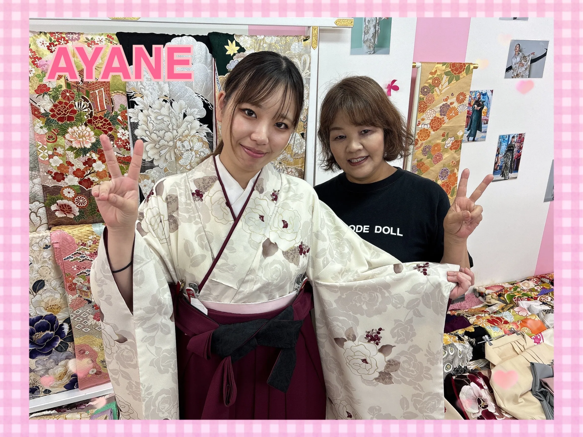 袴　レンタル　奈良　JAPANSTYLE×中村里砂ブランド袴　くすみカラーガーリー　白/オフホワイト/ベージュ　可愛い　人気