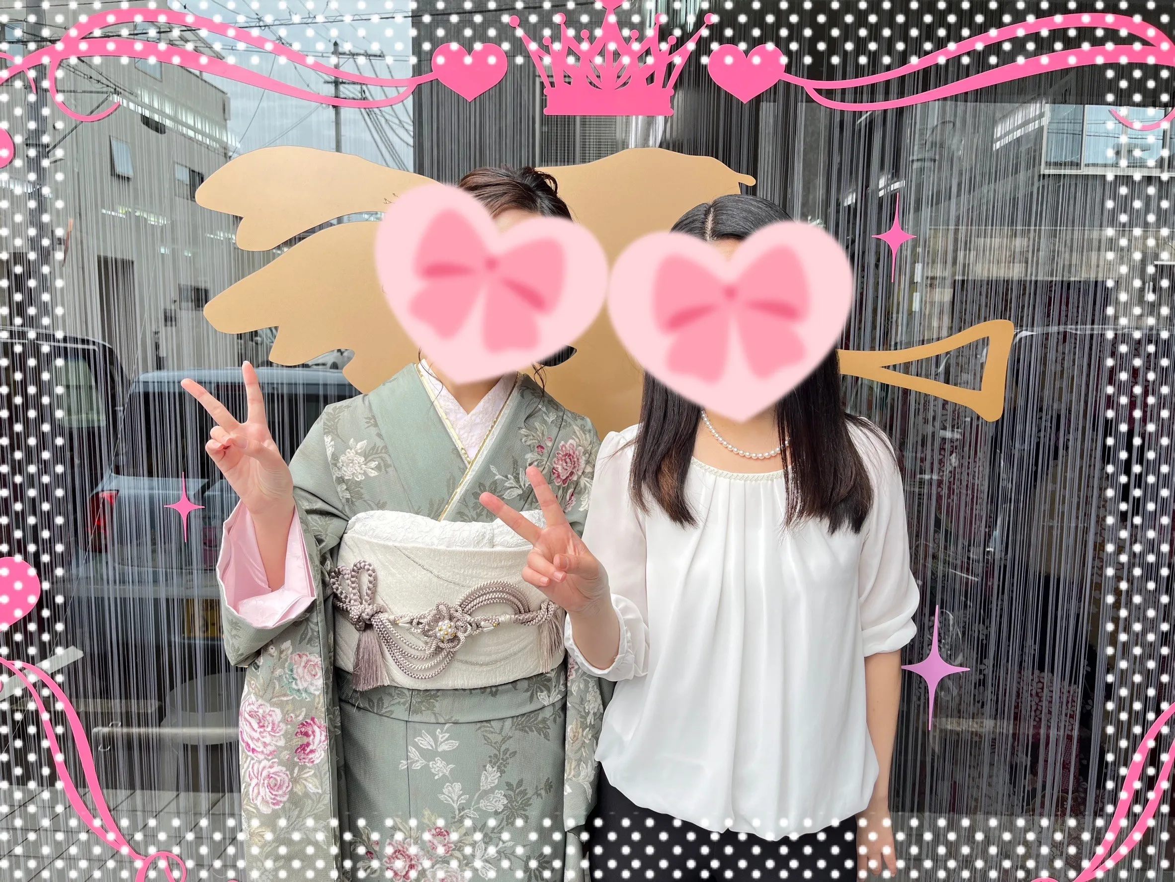 成人式　振袖　前撮り撮影会　くすみカラーガーリー　くすみグリーン/スモーキーカラー　アンティーク調　今どき　JILLSTUART(ジルスチュアート)振袖　レースインナーコーデ