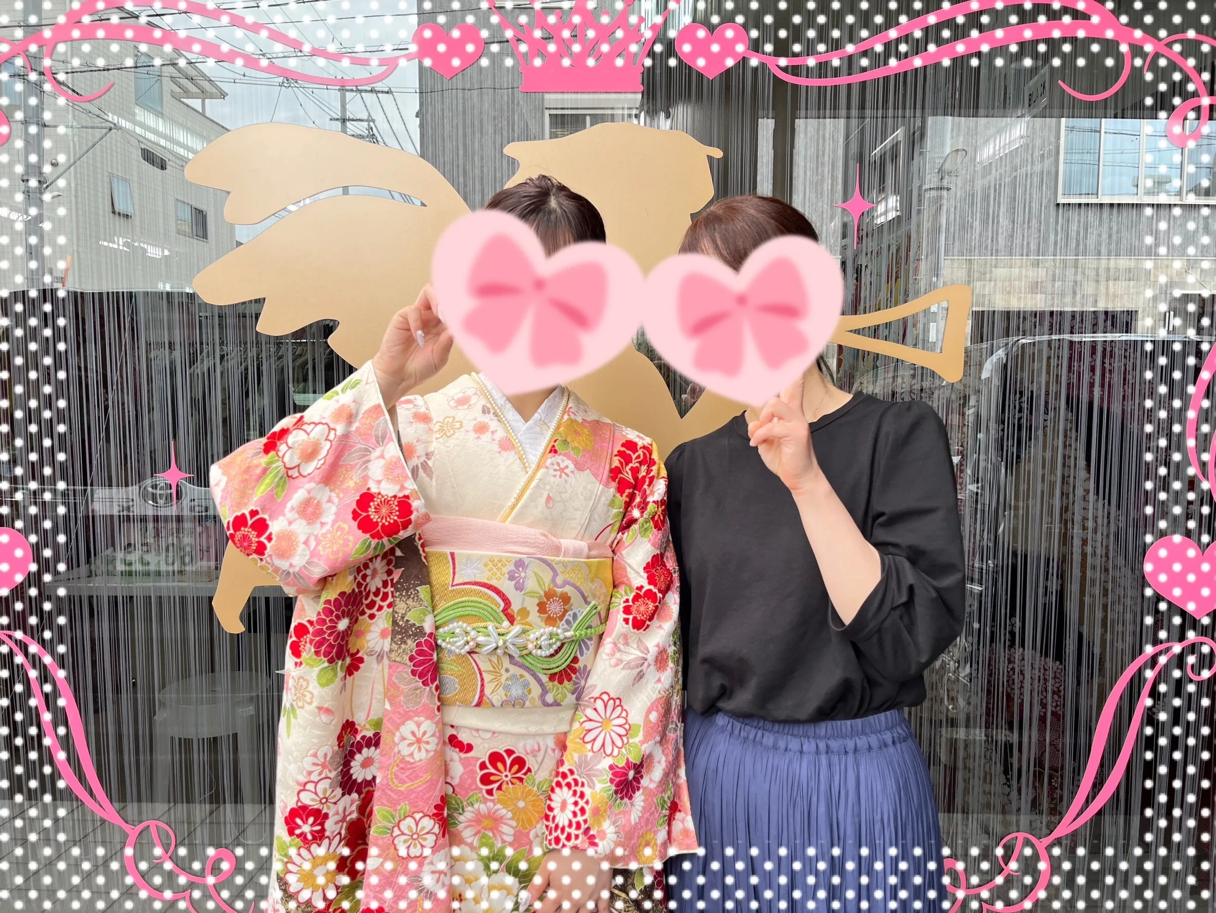 成人式　振袖　前撮り撮影会　可愛い　華やか　古典柄　ピンク　小花