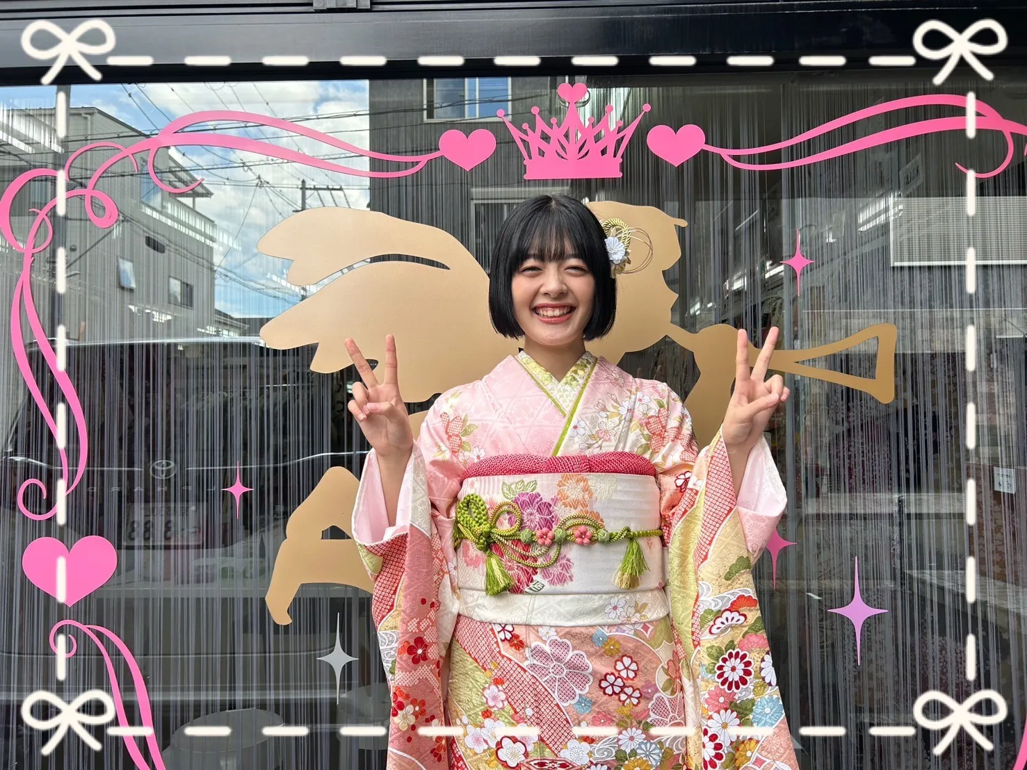 成人式　振袖　前撮り撮影会　かわいい　古典　ピンク　華やか　小柄