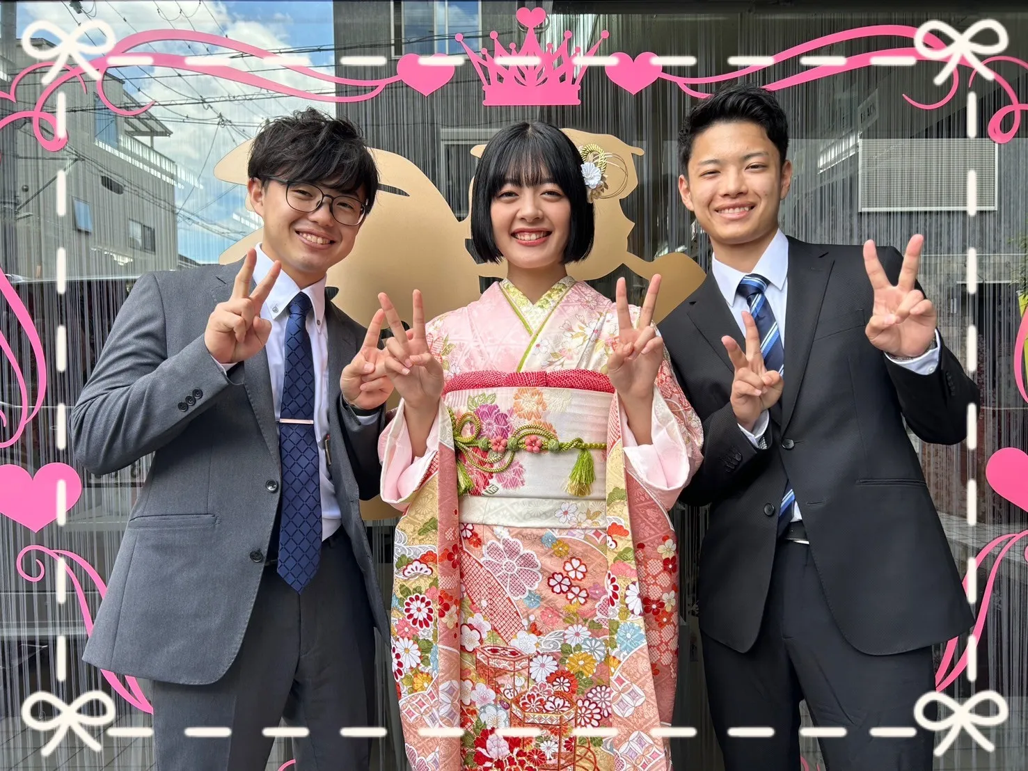 成人式　振袖　前撮り撮影会　かわいい　古典　ピンク　華やか　小柄