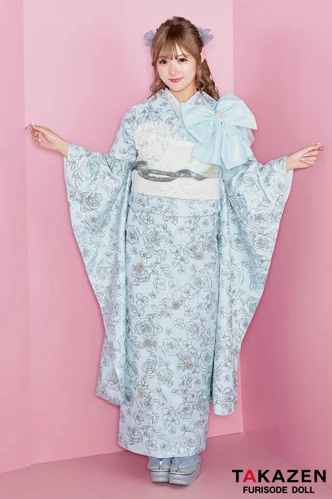 TAKAZEN　タカゼン　オリジナル振袖　ヘップバーン　可愛い　パステル　エレガント　フレンチガーリー　キラキラ
